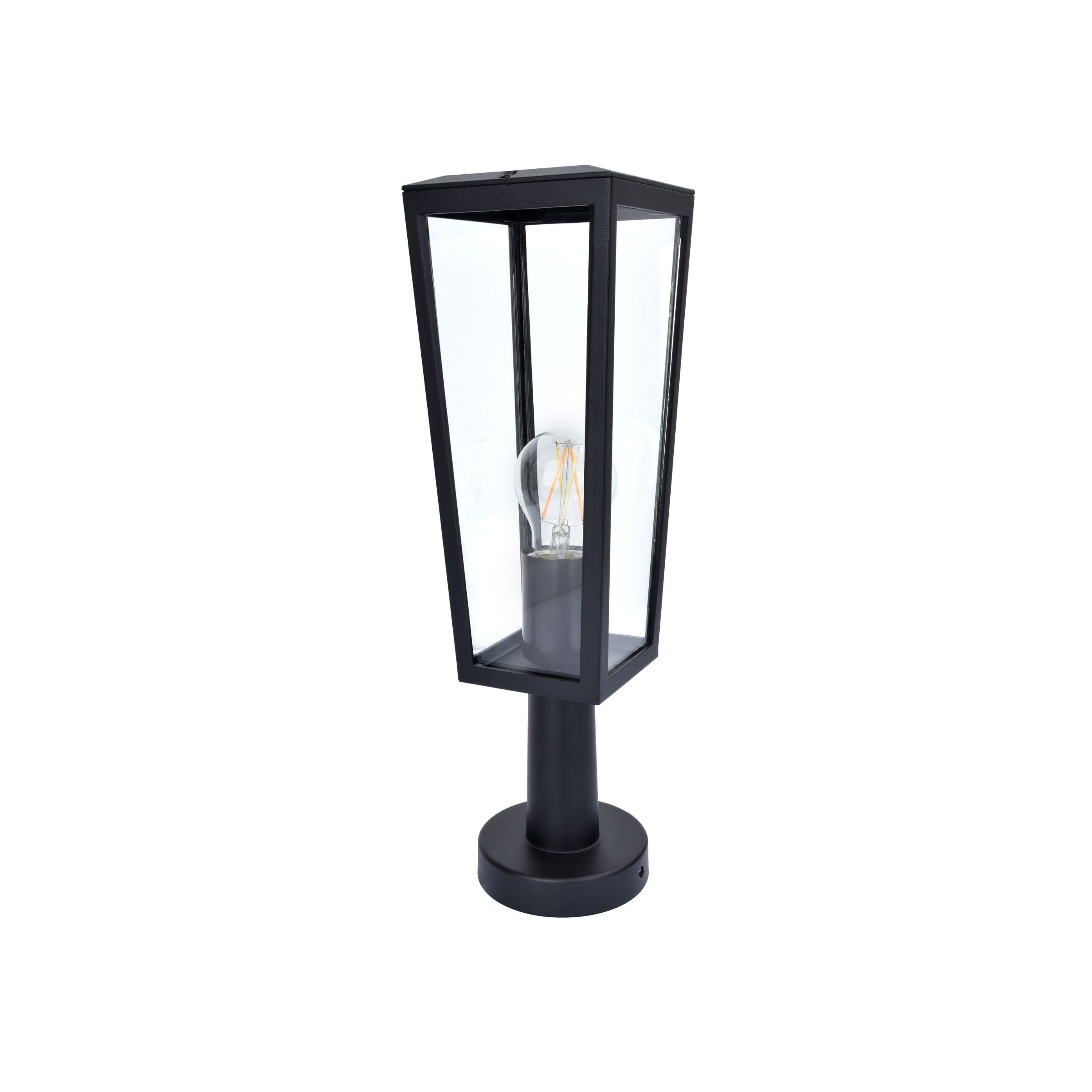 Lutec Pine Outdoor Pedestal Light - Black