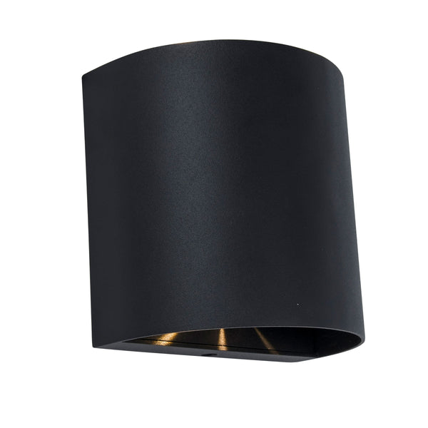 Lutec Gemini Beams Round LED Up & Down Wall Light - Black