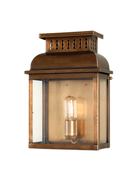 Elstead Westminster Aged Brass Finish Outdoor Wall Lantern