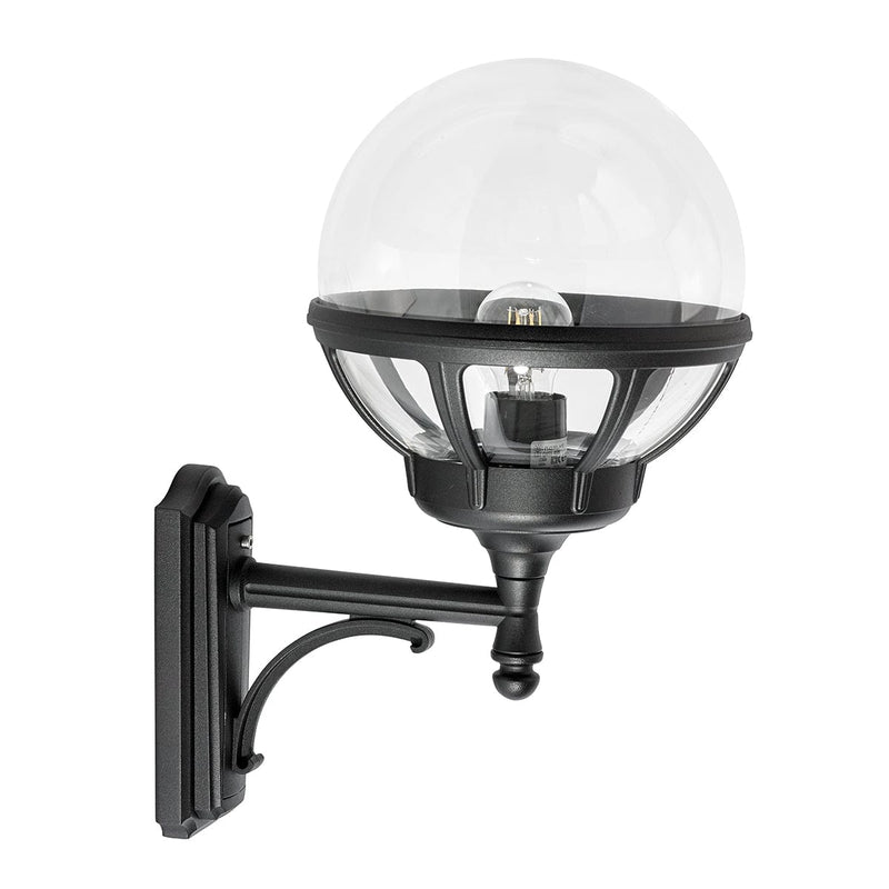 Norlys Bologna 1 Light Black Outdoor Up Wall Light B1-BLACK-C