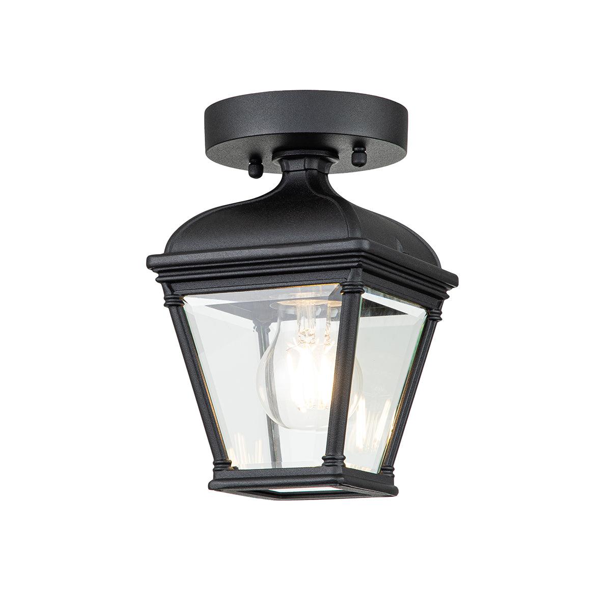 Elstead Bayview 1 Light Outdoor Black Porch Lantern