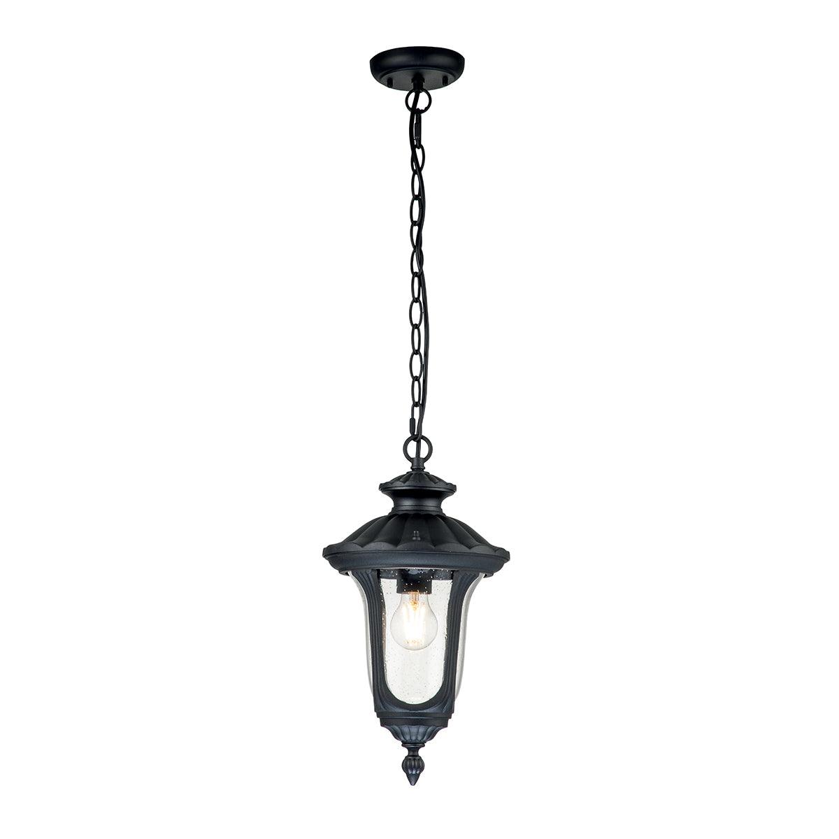 Elstead Chicago 1 Light Small Black Outdoor Chain Lantern