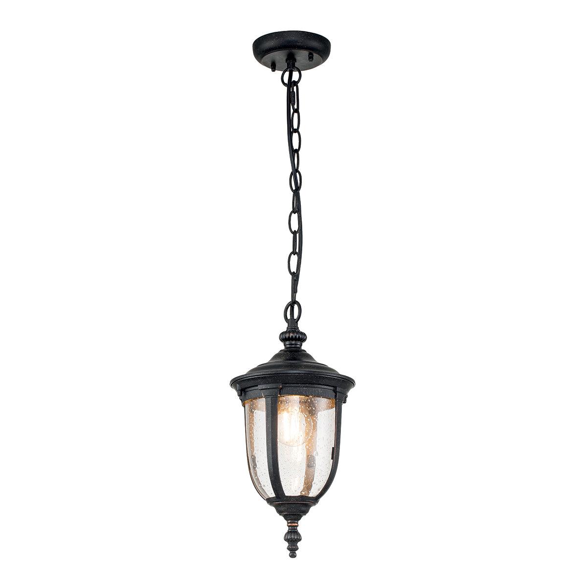 Elstead Cleveland 1 Light Bronze Outdoor Small Chain Lantern