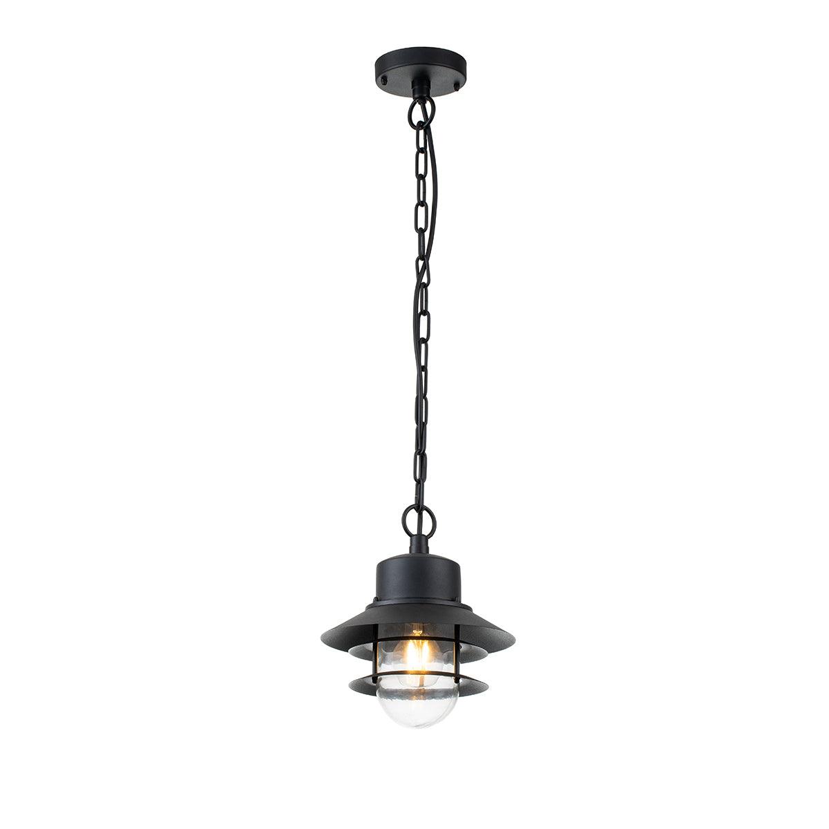 Elstead Copenhagen 1 Light Black Outdoor Chain Lantern