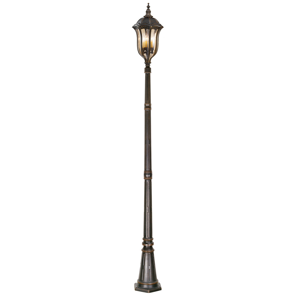 Elstead Baton Rouge Walnut Finish Outdoor Lamp Post Lantern