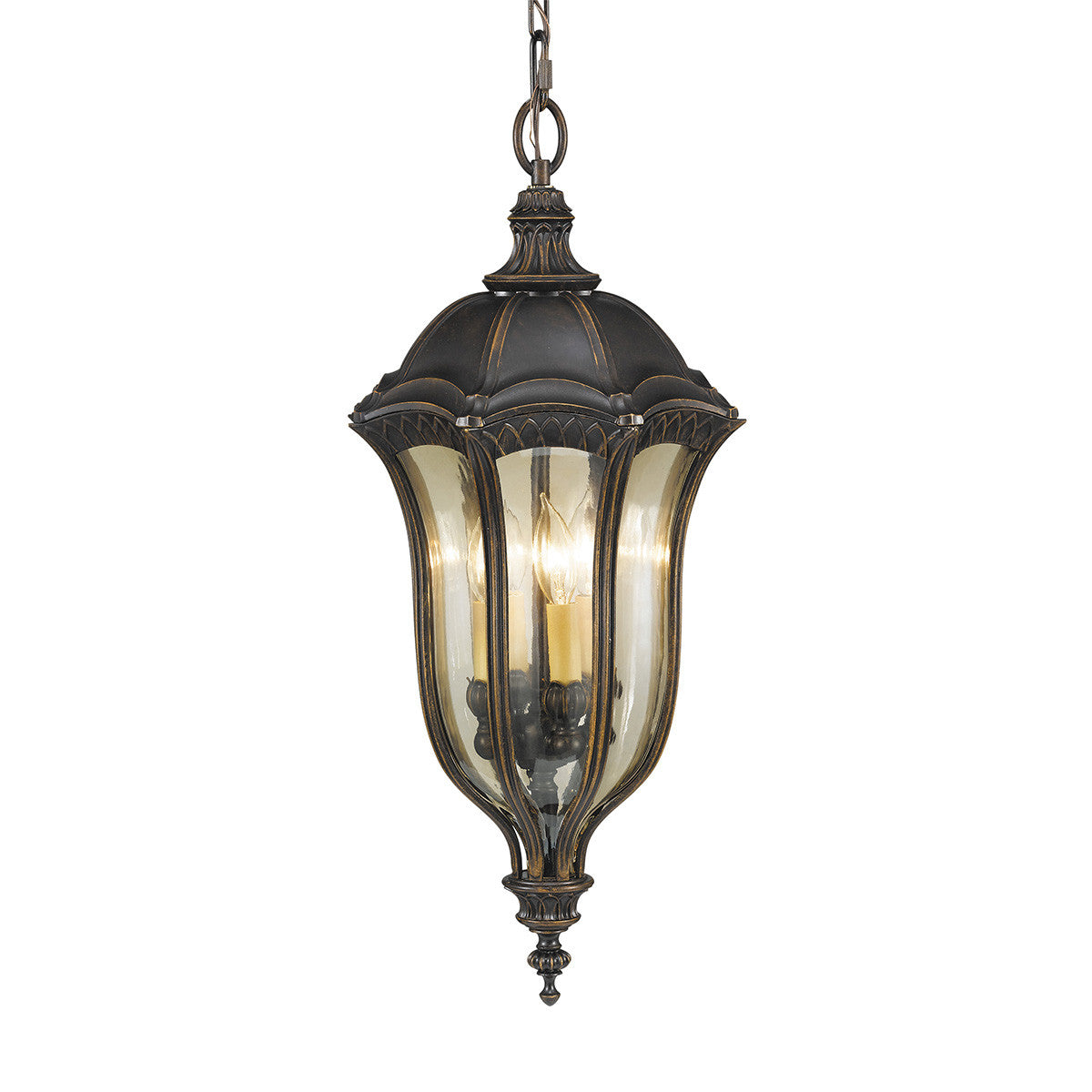 Elstead Baton Rouge Walnut Finish Duo-Mount Outdoor Pendant Lantern