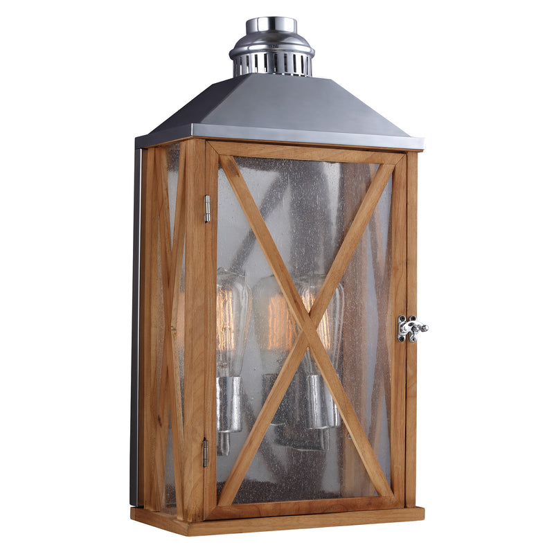 Elstead Lumiere Natural Oak Finish Medium Outdoor Wall Lantern