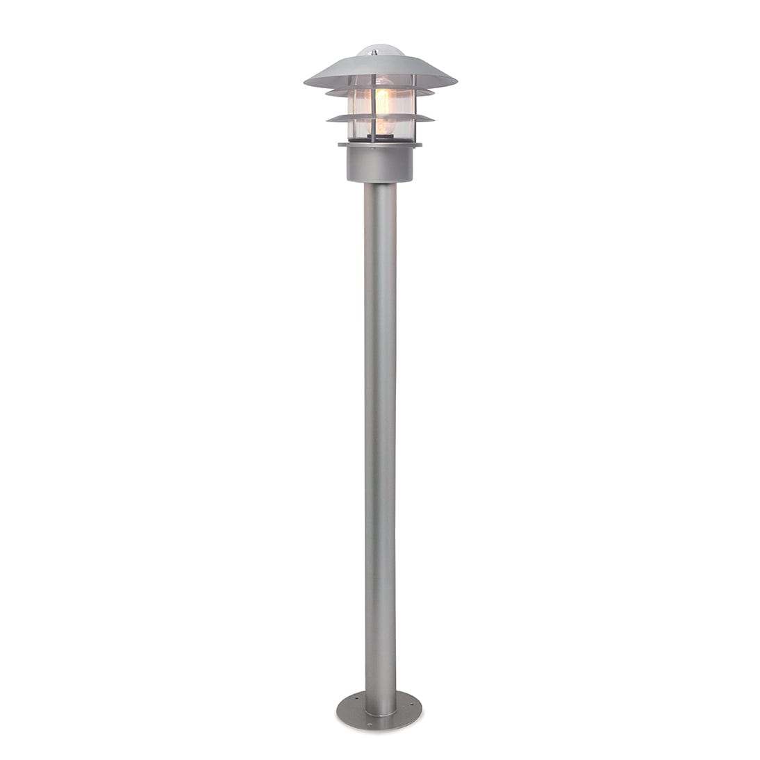 Helsingor 1 Lt Silver Outdoor Bollard Lantern Elstead Lighting