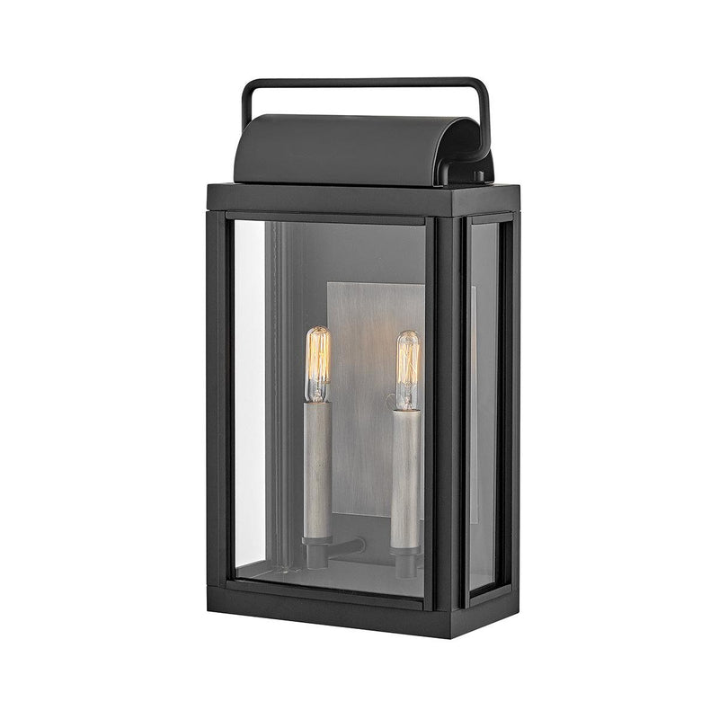 Hinkley Sag Harbor 2 Light Medium Black Outdoor Wall Light