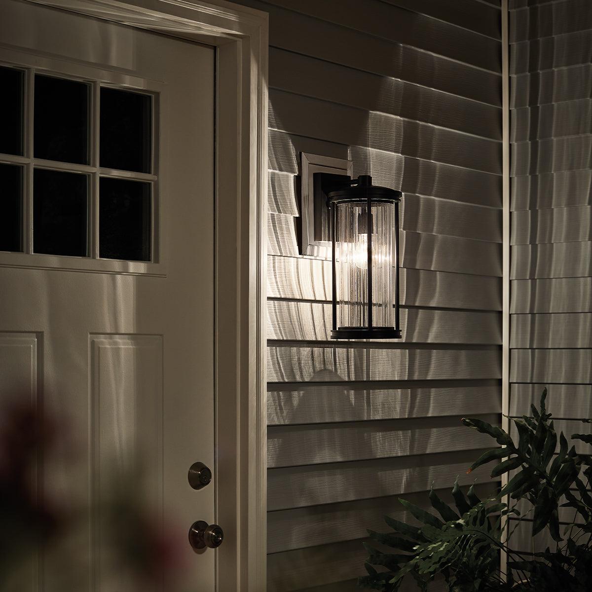 Kichler Barras 1 Medium Black Outdoor Wall Light