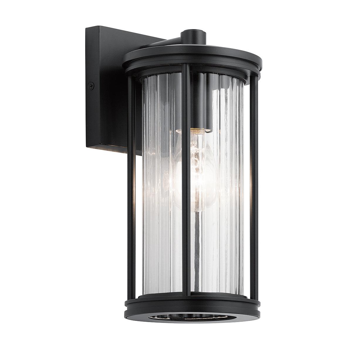 Kichler Barras 1 Light Small Black Outdoor Wall Light