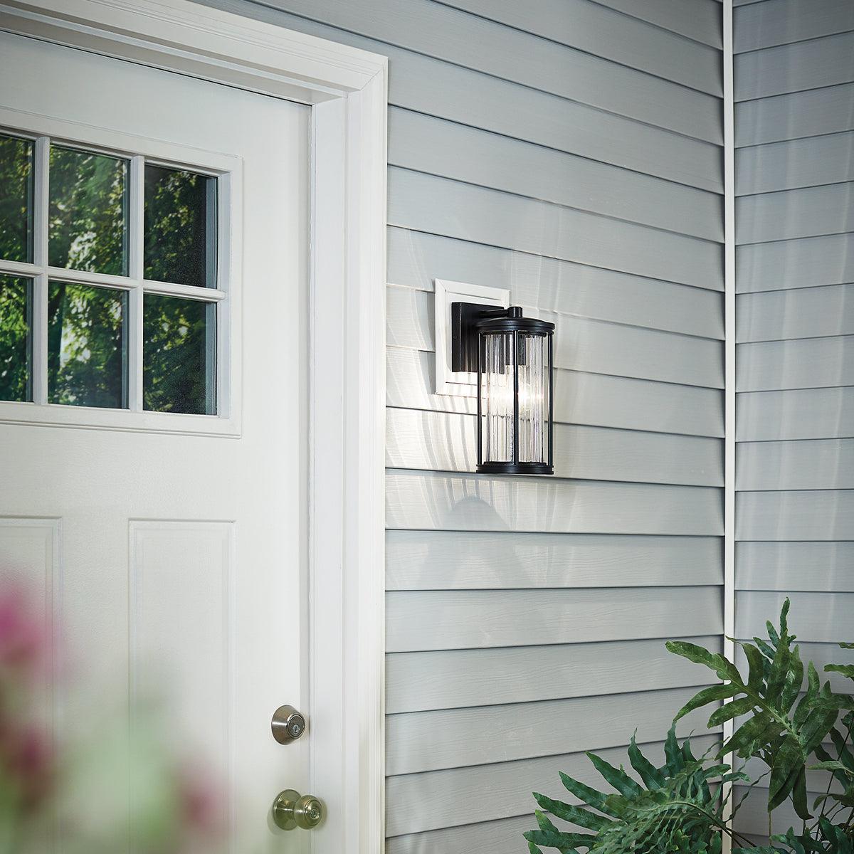 Kichler Barras 1 Light Small Black Outdoor Wall Light