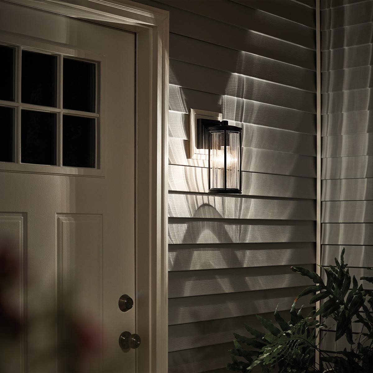 Kichler Barras 1 Light Small Black Outdoor Wall Light