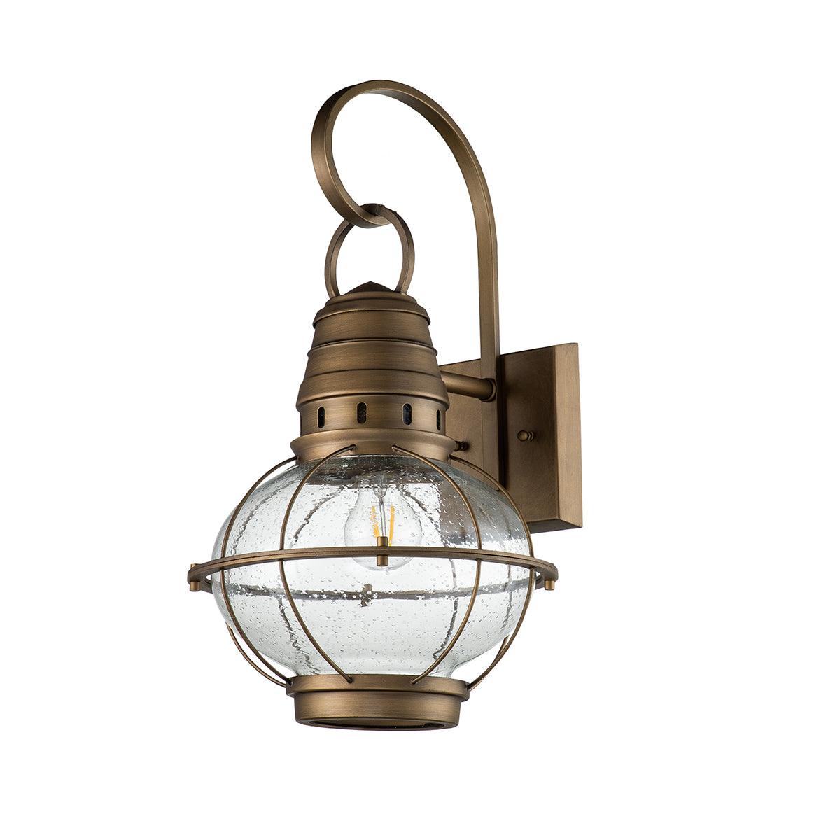 Kichler Bridgepoint 1 Light Large Brass Outdoor Wall Lantern Wide Living Room Image