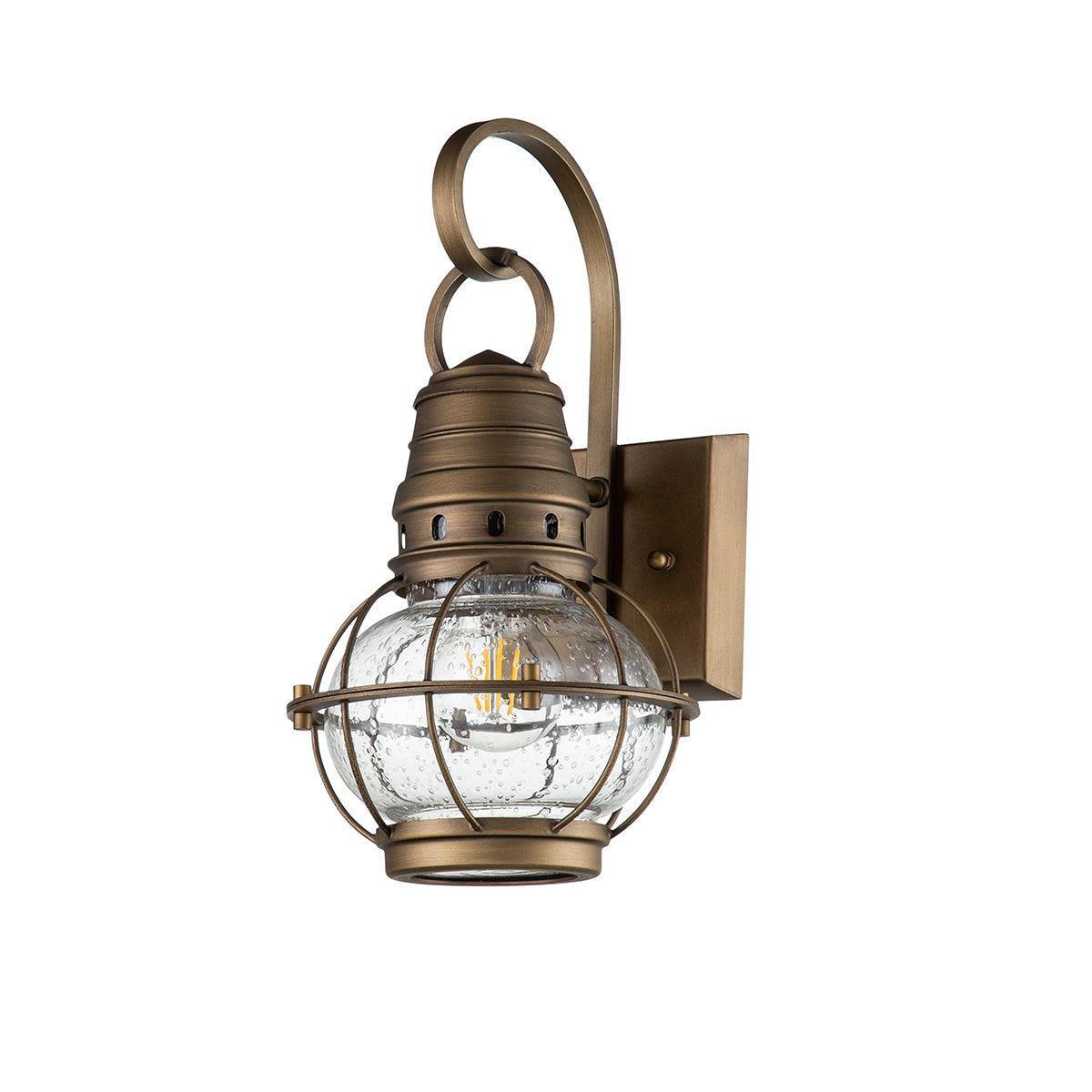 Kichler Bridgepoint 1 Light Small Brass Outdoor Wall Lantern Wide Living Room Image