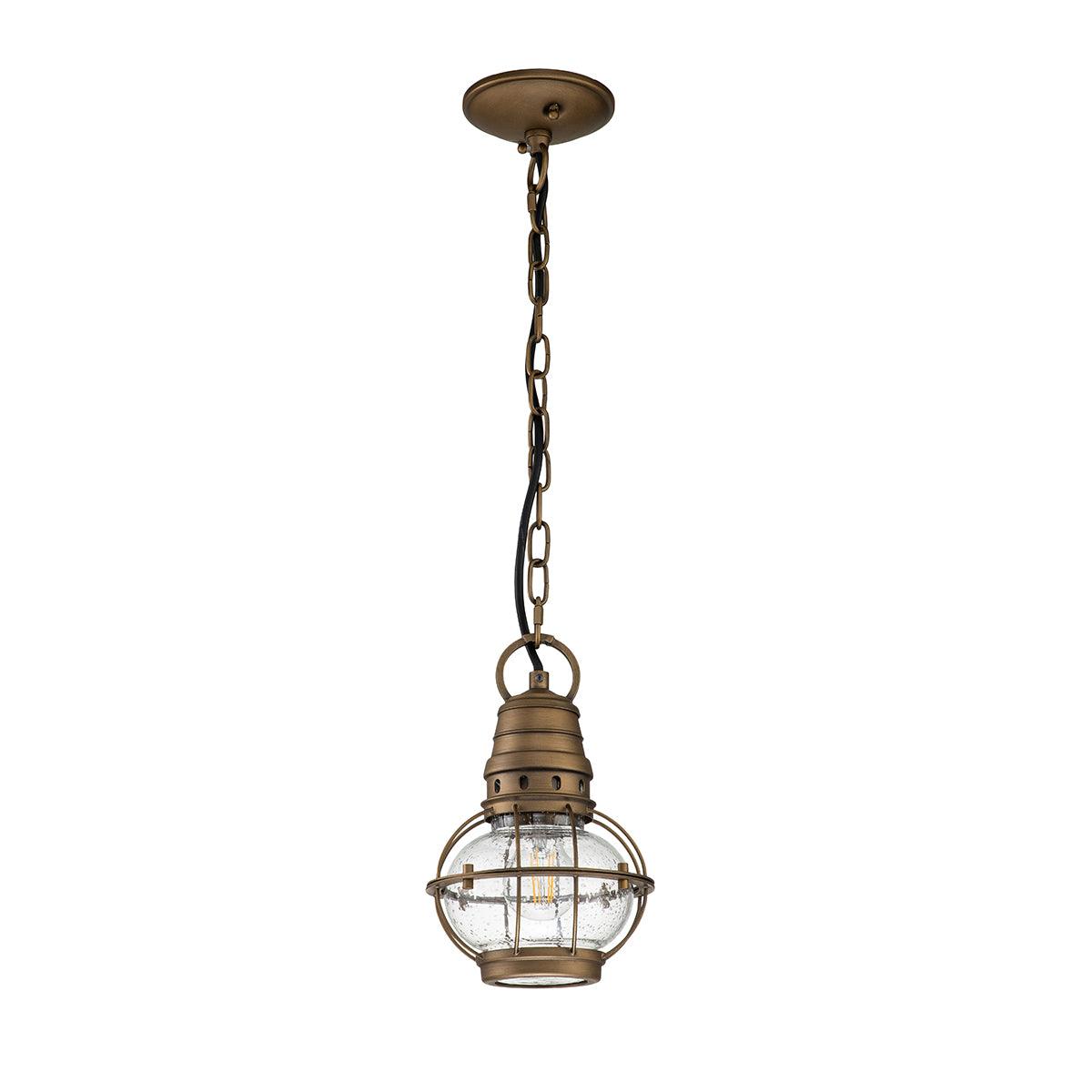 Kichler Bridgepoint 1 Light Small Brass Outdoor Chain Lantern