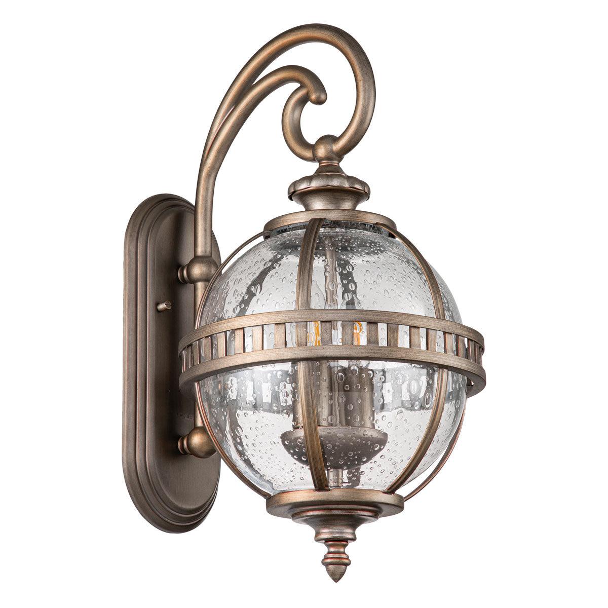 Kichler Halleron 2 Light Bronze Outdoor Wall Lantern  Living Room Close Up