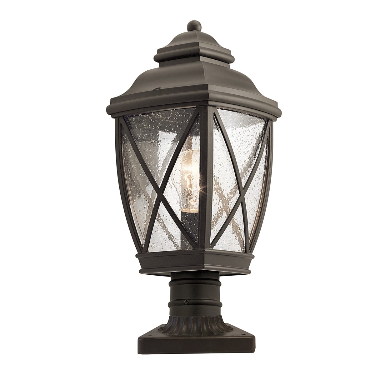 Kichler Tangier Medium 7.5" Bronze Outdoor Pedestal Light