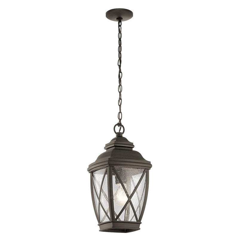 Kichler Tangier Medium 7.5" Bronze Outdoor Pendant Chain Lantern