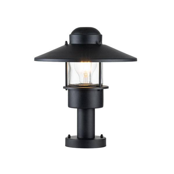 Elstead Klampenborg 1 Light Black Outdoor Pedestal