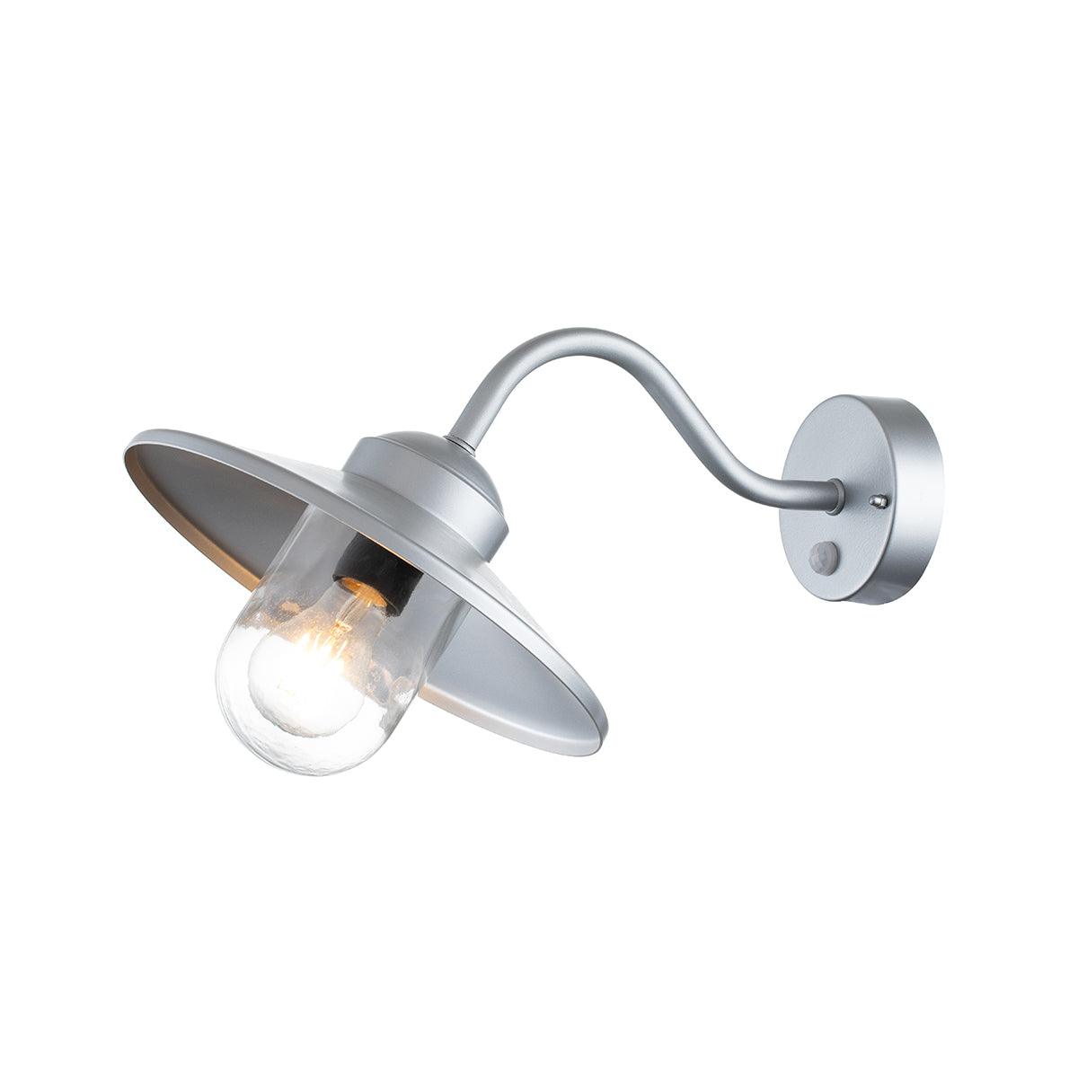 Elstead Klampenborg 1 Light Silver PIR Outdoor Wall Light