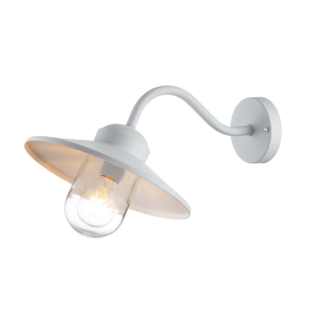 Elstead Klampenborg 1 Light White Outdoor Wall Light