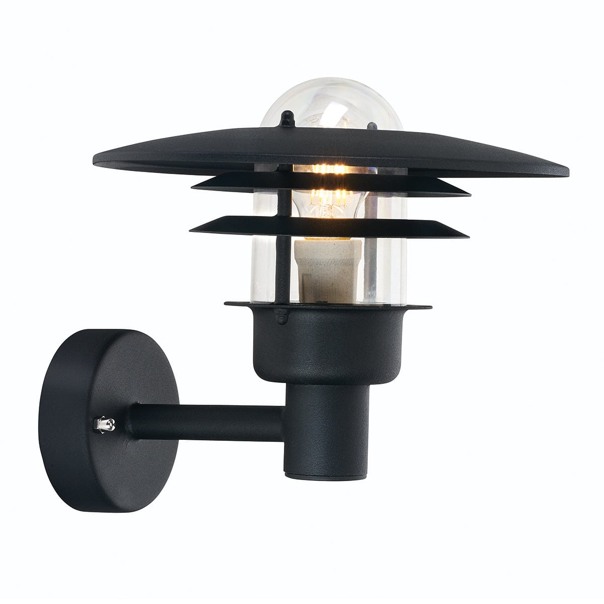 Norlys Larvik 1 Light Black Outdoor Wall Light LARVIK-BLK