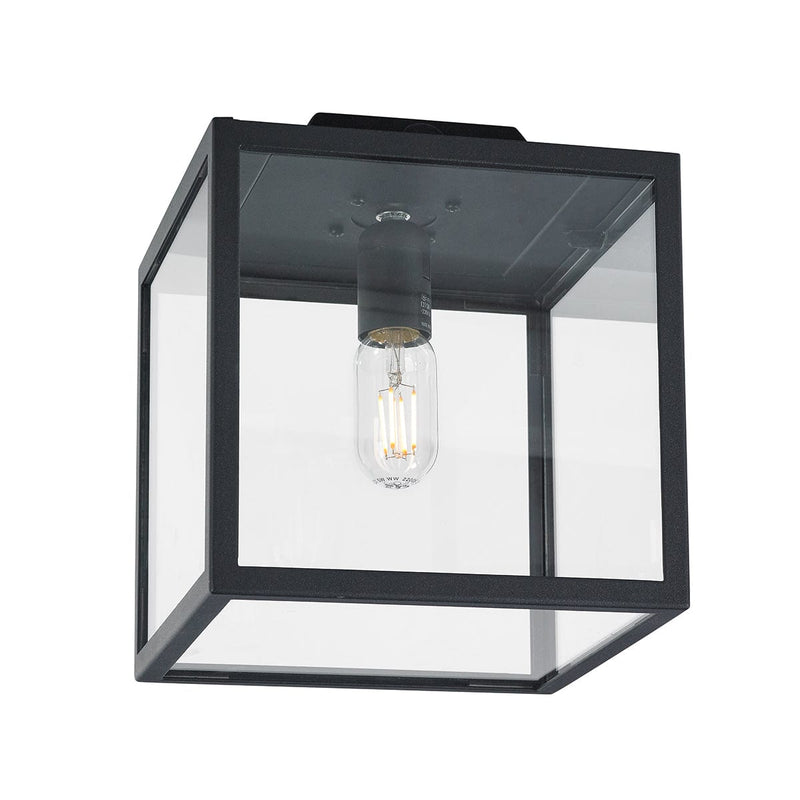 Norlys Lofoten Black Cube Flush Outdoor Ceiling Light