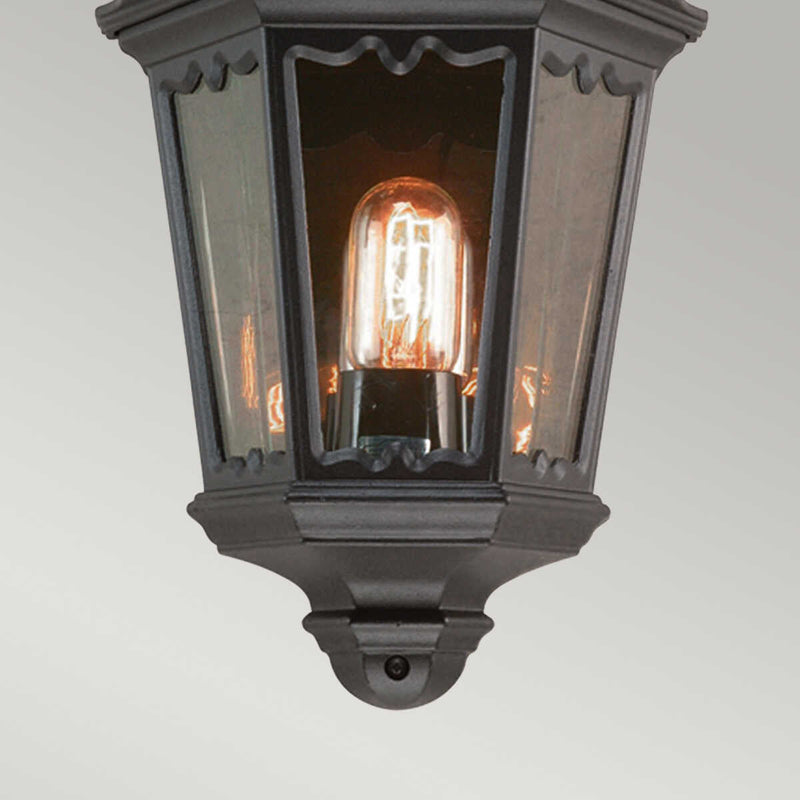 Elstead Lighting Medstead 1 Light Black Outdoor Half Lantern