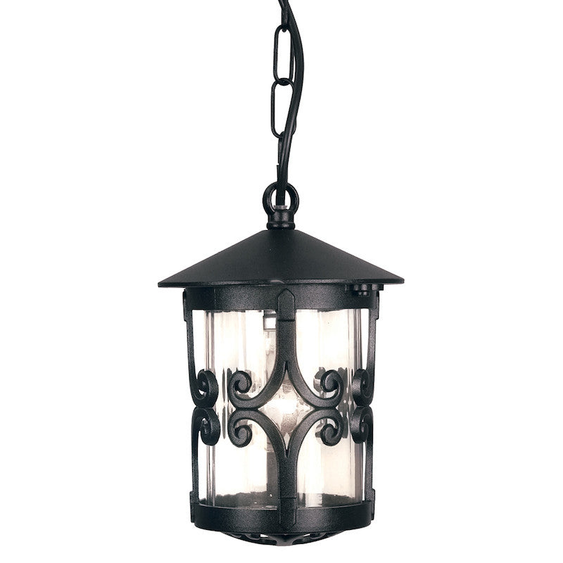 Elstead Hereford Black Finish Outdoor Pendant Lantern