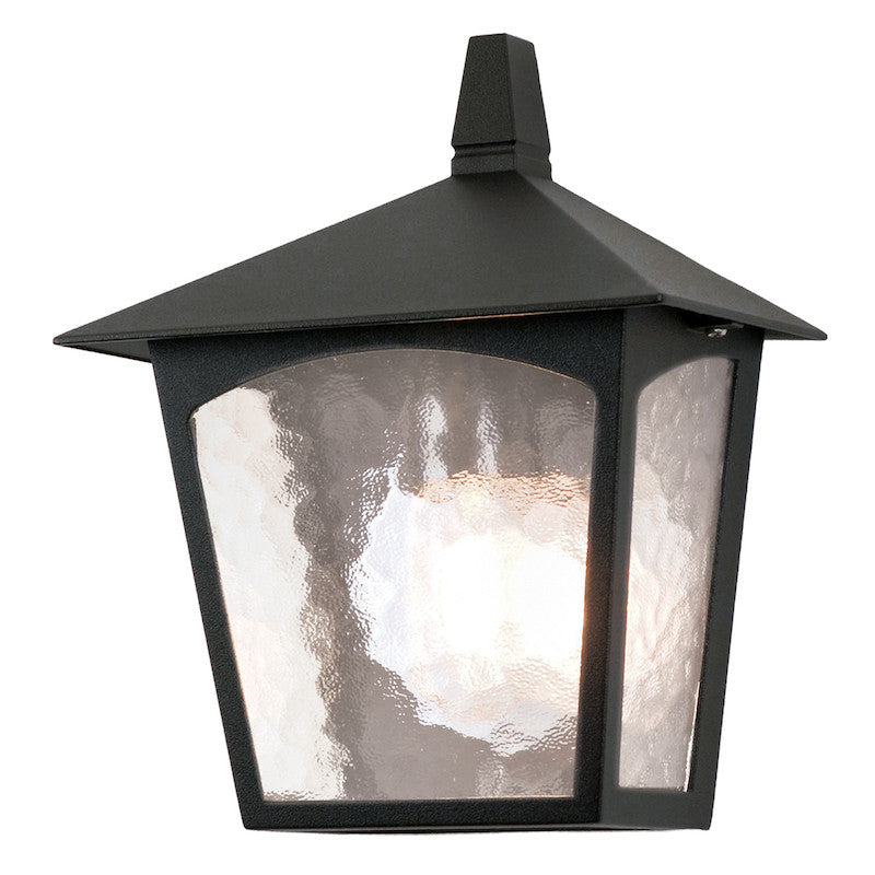 Elstead York Black Finish Outdoor Half Wall Lantern