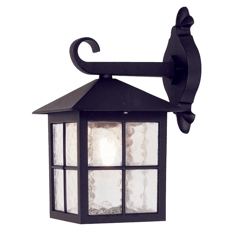 Elstead Winchester Black Finish Outdoor Downlighter Wall Lantern