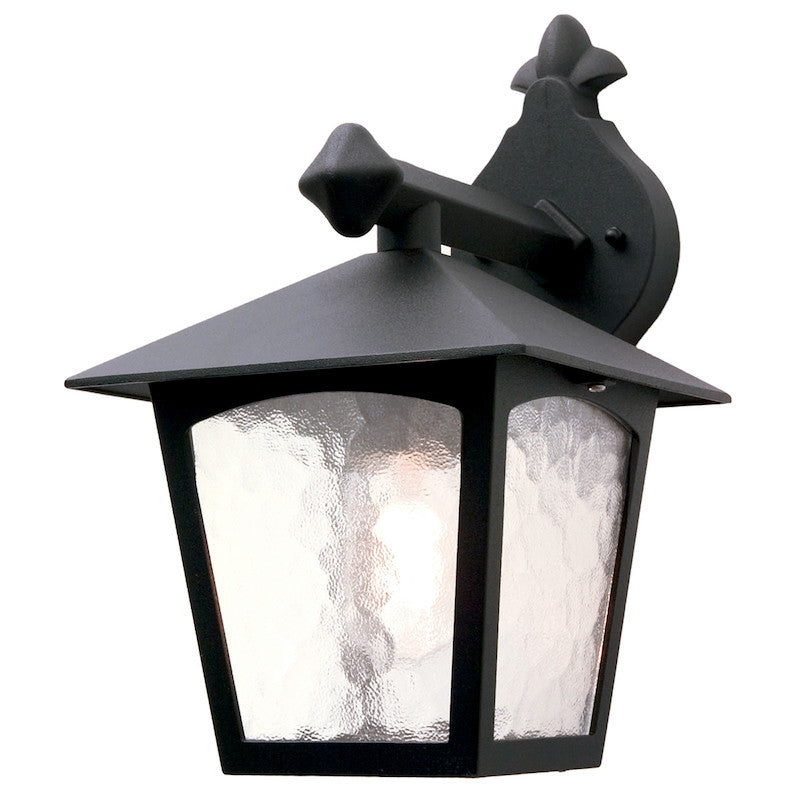 Elstead York Black Finish Outdoor Downlighter Wall Lantern