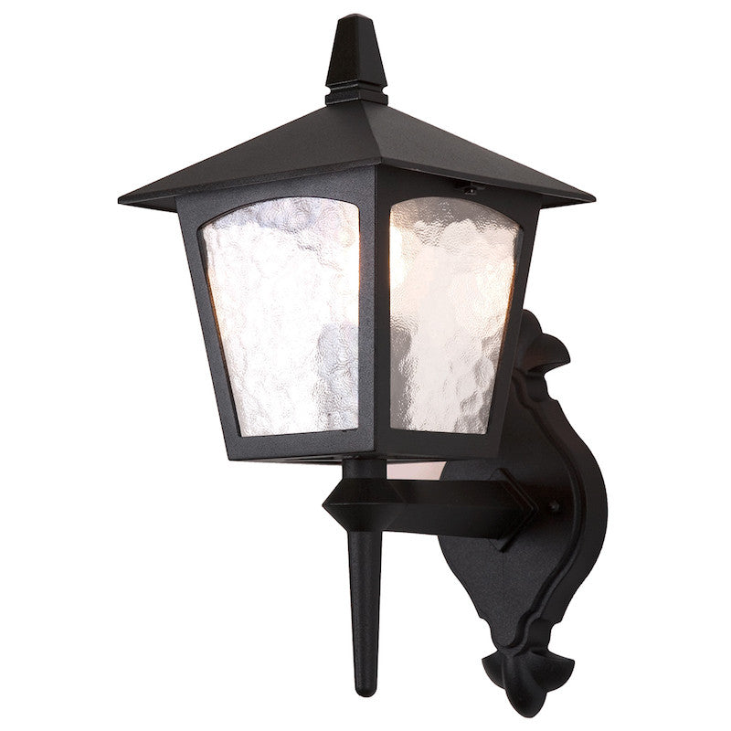 Elstead York Black Finish Outdoor Uplighter Wall Lantern