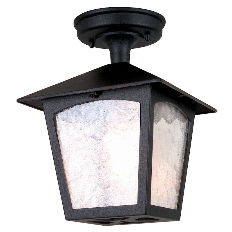 Elstead York Black Finish Outdoor Flush Lantern