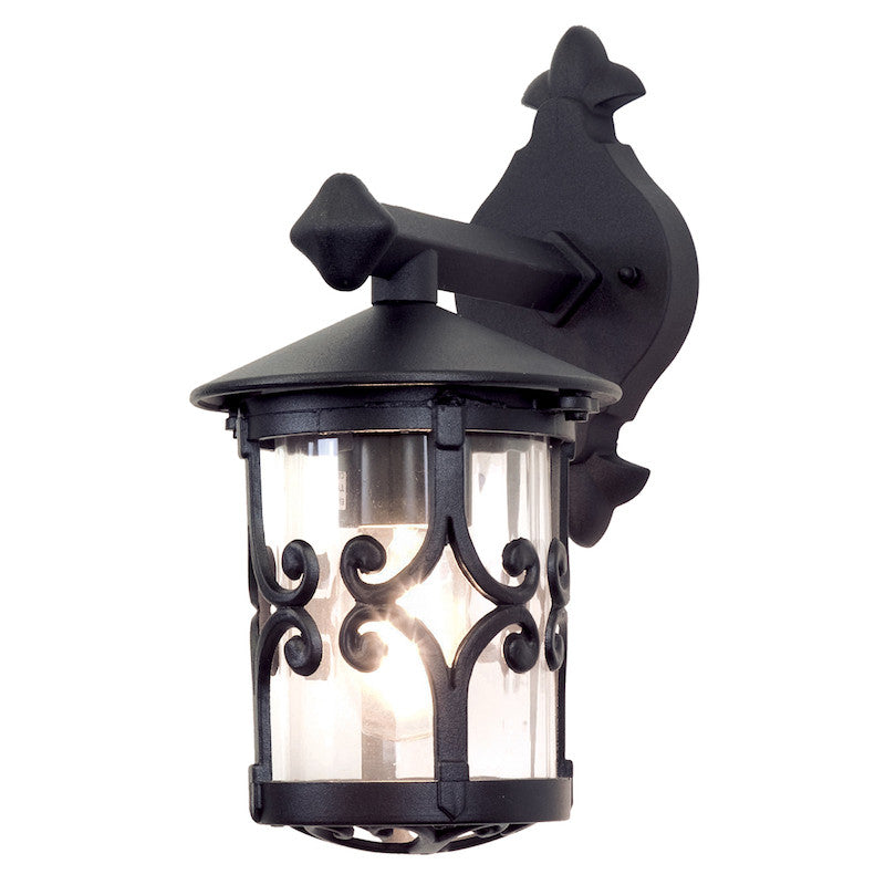 Elstead Hereford Black Finish Outdoor Downlighter Wall Lantern