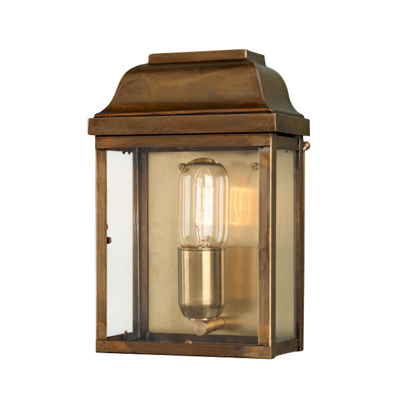 Elstead Victoria Aged Brass Finish Outdoor Flush Wall Lantern