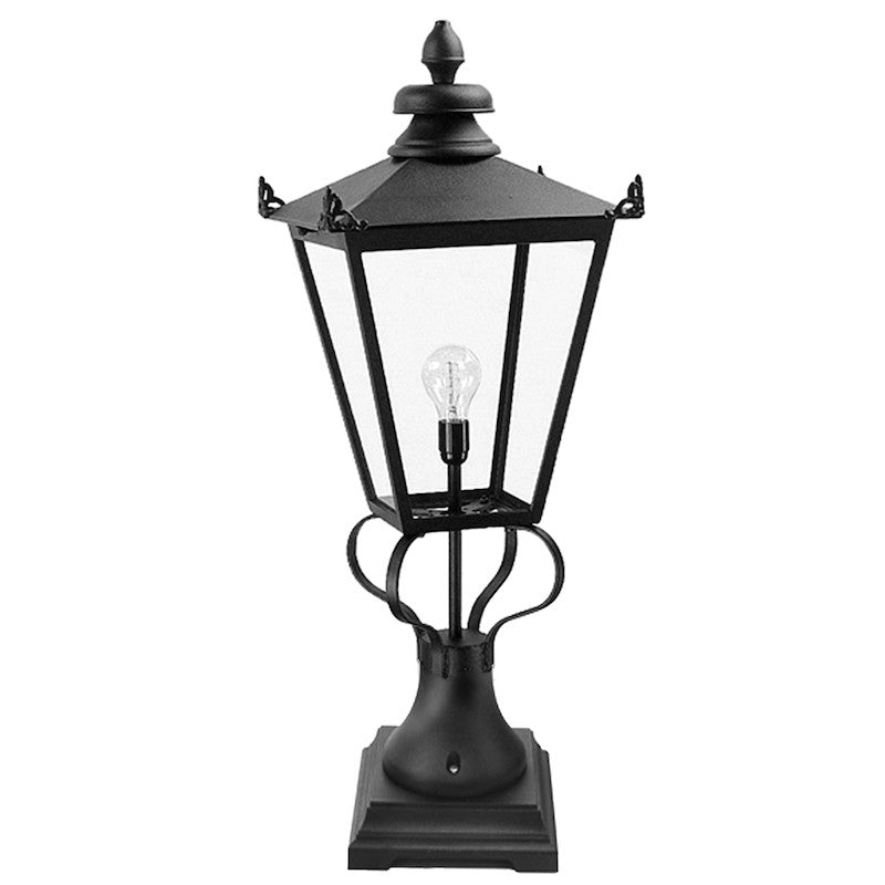 Elstead Wilmslow Black Finish Outdoor Pedestal Lantern