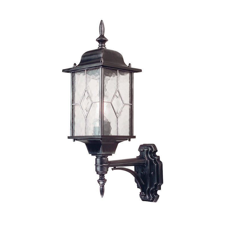 Elstead Wexford Black Finish Outdoor Uplighter Wall Lantern