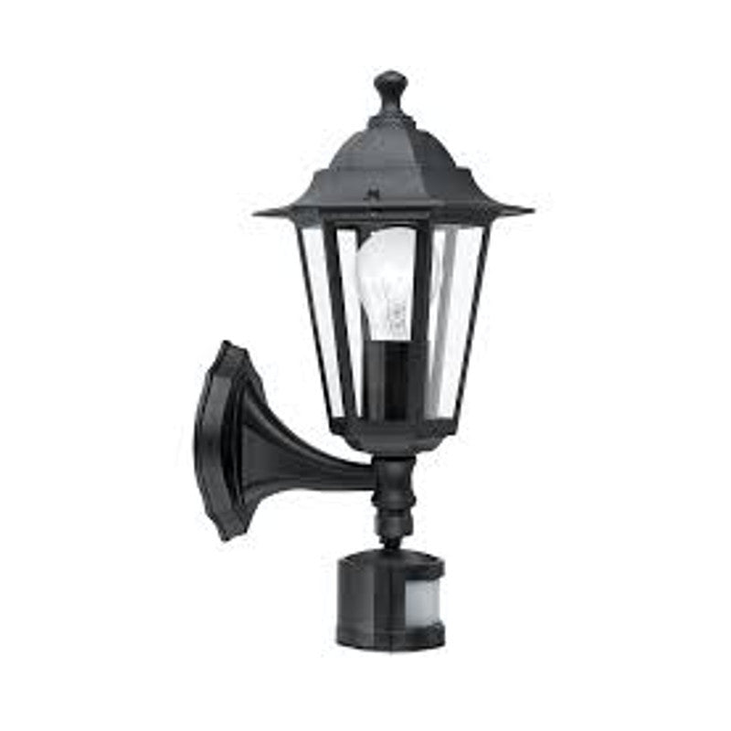 Eglo Laterna 4 Black Finish Outdoor PIR Wall Light 22469 by Eglo Outdoor Lighting