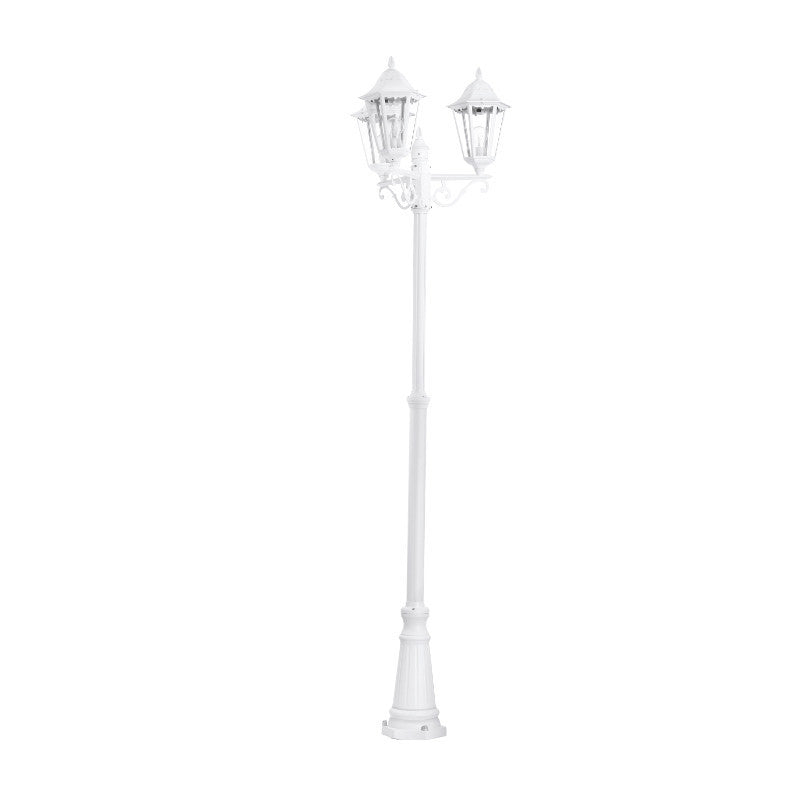 Eglo Navedo White Finish Outdoor 3 Light Lamp Post 93454 by Eglo Outdoor Lighting