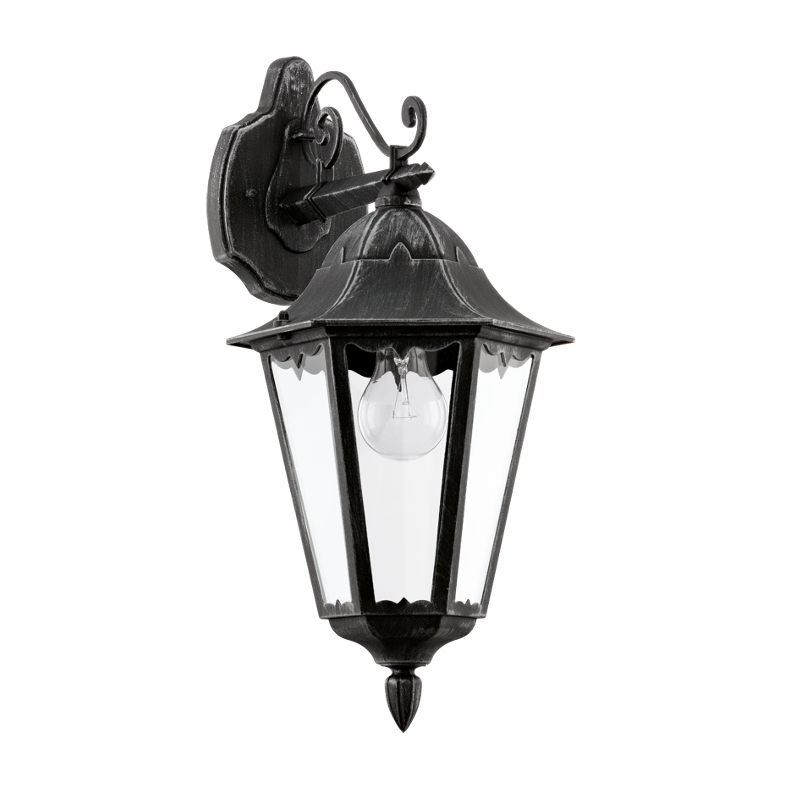 Eglo Navedo Black/Patina Silver Finish Outdoor Wall Light 93456 by Eglo Outdoor Lighting