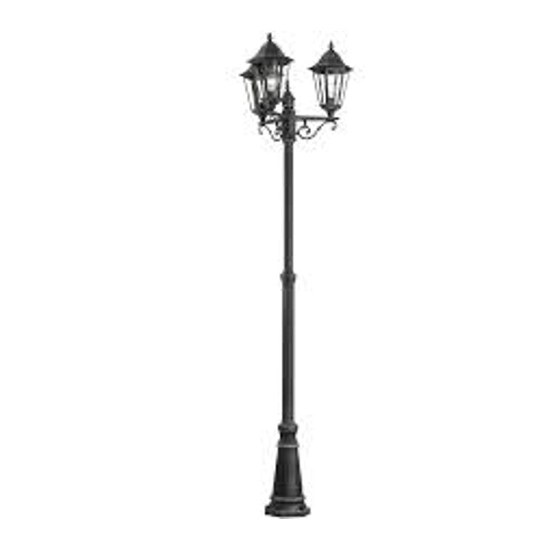 Eglo Navedo Black/Patina Silver Finish Outdoor 3 Light Lamp Post 93465 by Eglo Outdoor Lighting