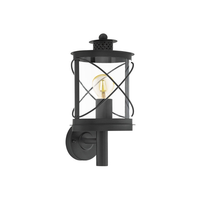 Eglo Hilburn 1 Black Finish Outdoor Wall Light 94842 by Eglo Outdoor Lighting