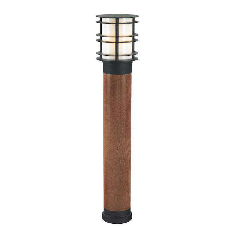 Elstead Stockholm Black And Scandanavian Wood Large Bollard Light