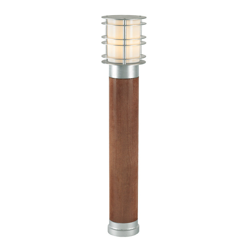 Elstead Stockholm Steel And Scandanavian Wood Large Bollard Light