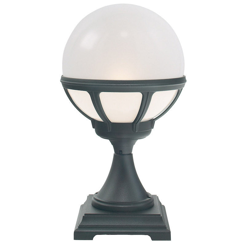 Elstead Bologna Black Finish Outdoor Pedestal Lantern