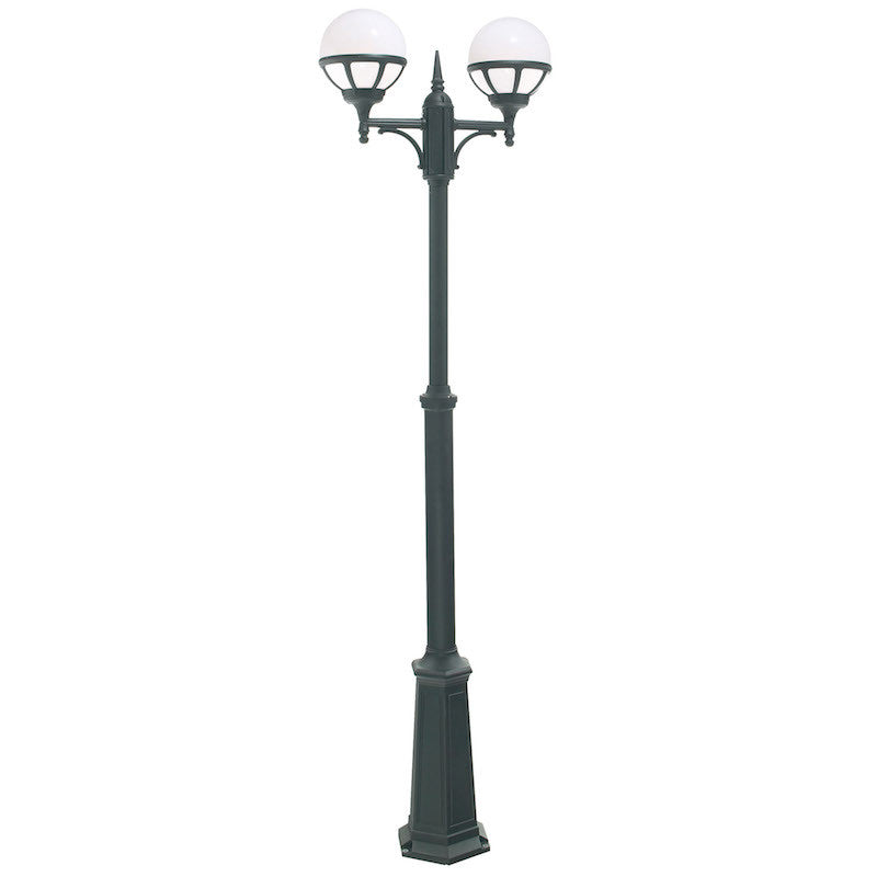 Elstead Bologna Black Finish Outdoor Twin Arm Lamp Post