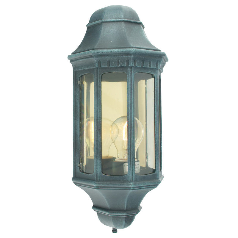 Elstead Malaga Verdi Finish Outdoor Half Wall Lantern