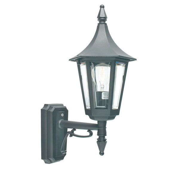 Elstead Rimini Black Finish Outdoor Uplighter Wall Lantern